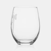 黒いリボンの「結婚する彼女」独身最後の夜 ステムなしワイングラス (左)