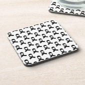 黒いリボンパターン コースター (左側)