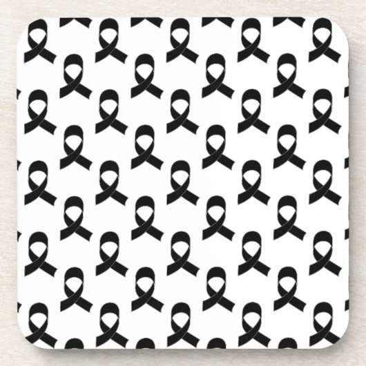 黒いリボンパターン コースター (正面)