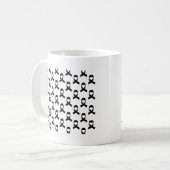 黒いリボンパターン コーヒーマグカップ (正面左)
