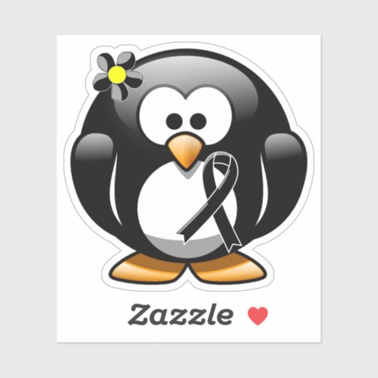 黒いリボンペンギン シール (シート)