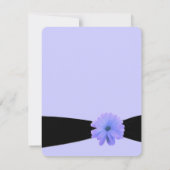 黒いリボン紫の花の日付を保存 セーブザデート (裏面)