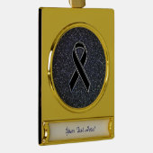 黒いリボン装飾 ゴールドプレートバナーオーナメント (右)