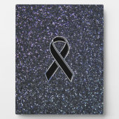 黒いリボン装飾 フォトプラーク (正面)