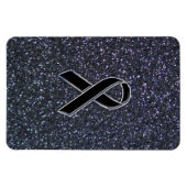 黒いリボン装飾 マグネット (横)