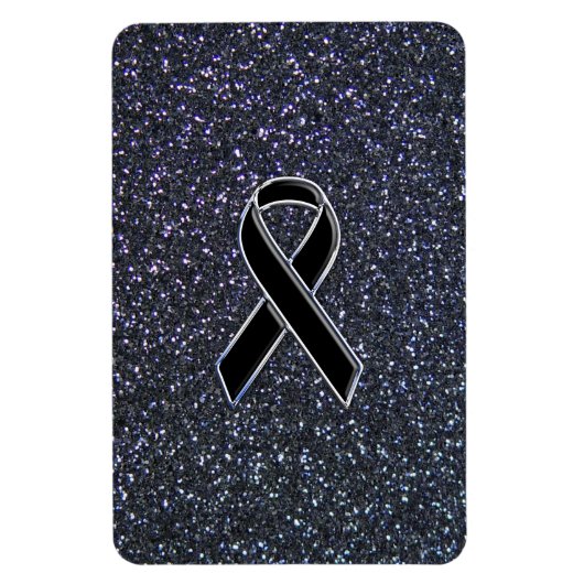 黒いリボン装飾 マグネット (縦)