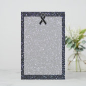 黒いリボン認識度アクセント 便箋 (スタンド正面)