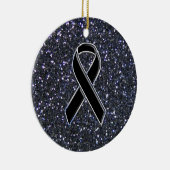 黒いリボン認識度記号 セラミックオーナメント (右)