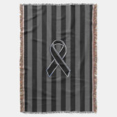 黒いリボン認識度(垂直ストライプ) スローブランケット (正面縦)