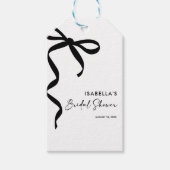 黒いリボン 彼女は結婚する ブライダルシャワー ギフトタグ (正面)