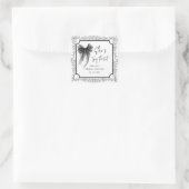 黒いリボン 彼女は結婚する ブライダルシャワー スクエアシール (バッグ)