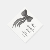 黒いリボン 彼女は結婚する ブライダルシャワー スタンダードカクテルナプキン (角)