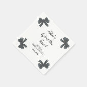 黒いリボン 彼女は結婚する ブライダルシャワー スタンダードカクテルナプキン (角)