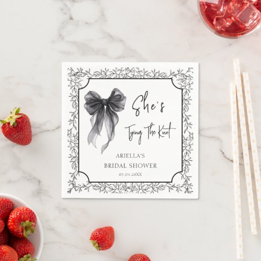 黒いリボン 彼女は結婚する ブライダルシャワー スタンダードカクテルナプキン (インサイチュ)