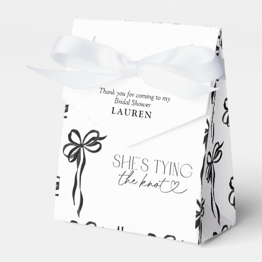 黒いリボン 彼女は結婚する ブライダルシャワー フェイバーボックス (正面サイド)