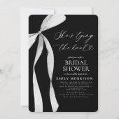 黒いリボン 彼女は結婚する ブライダルシャワー 招待状 (正面)