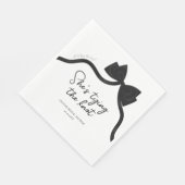 黒いリボン、彼女は結婚式の結び目を結んでいる、結婚前のお披露目会 スタンダードランチョンナプキン (角)