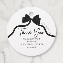 黒いリボン、彼女は結婚式の結び目を結んでいる、結婚前のお茶会 フェイバータグ