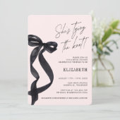 黒いリボン 結婚前のお祝いパーティー 招待状 (スタンド正面)