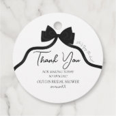 黒いリボン 結婚式のブライズシャワーのお祝いギフトタグ フェイバータグ (裏面)
