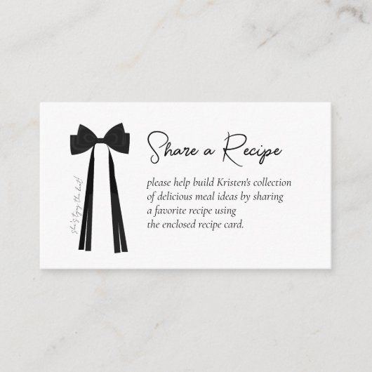 黒いリボン ~結婚式の前祝いパーティー エンクロージャーカード (正面)