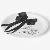 黒いリボン 結婚式前のお祝いパーティー ペーパープレート (アングル)