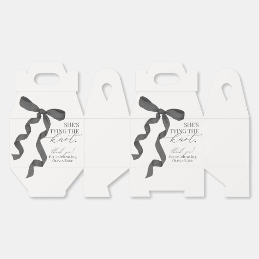 黒いリボン 結婚式前のお祝い ギフト フェイバーボックス (見開き)