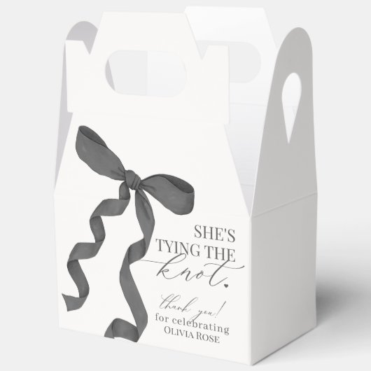 黒いリボン 結婚式前のお祝い ギフト フェイバーボックス (見開き)