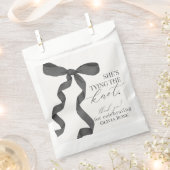 黒いリボン 結婚式前のお祝い デザート フェイバーバッグ (クリップ留めされた状態)