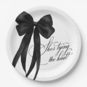 黒いリボン 結婚式前パーティー プレート 黒いリボン (正面)