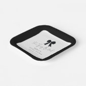 黒いリボン 結婚式前祝い ブラックボウ タイングザノット ペーパープレート (傾斜あり)