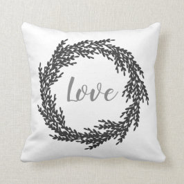 黒いリースの装飾用クッション クッション