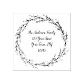 黒いリースアドレス ラバースタンプ (インプリント)