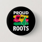 黒いルーツ誇りを持ったの履歴ボタン 缶バッジ (正面)