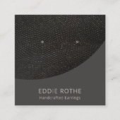 黒いループ曲線スタッドイヤリング表示スクエア スクエア名刺 (正面)