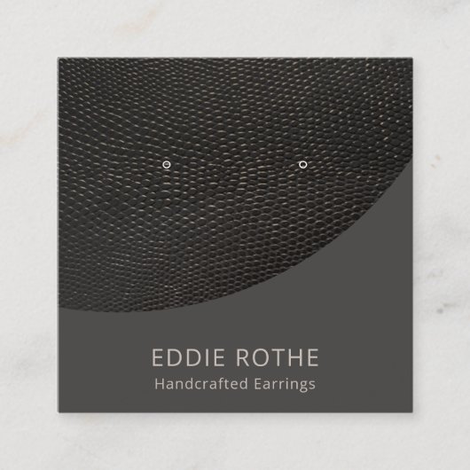 黒いループ曲線スタッドイヤリング表示スクエア スクエア名刺 (正面)