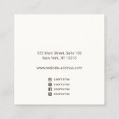 黒いループ曲線スタッドイヤリング表示スクエア スクエア名刺 (裏面)