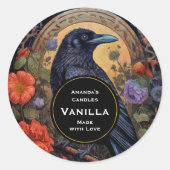 黒いレイブンのダークゴシックのキャンドルクラフト ラウンドシール (正面)