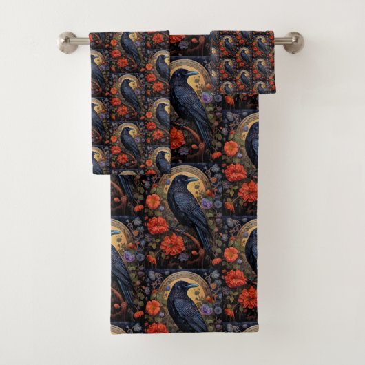 黒いレイベンのダークゴシック様式 バスタオルセット (インサイチュ)