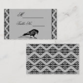 黒いレイヴンのゴシック結婚の枠の座席表 プレイスカード (正面/裏面)