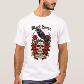 黒いレイヴンの神秘的なゴシックTシャツ Tシャツ (正面)