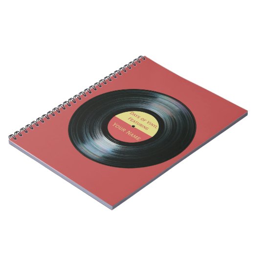 黒いレコードの効果-ビニールのノートの幾日 ノートブック (左側)