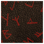 黒いレザーに赤いルーン文字（シミュレート） ファブリック (クローズアップ)