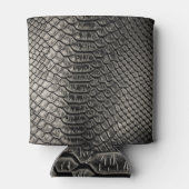 黒いレザーのテクスチャ、バックグラウンド使用。 缶クーラー (裏面)