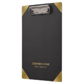 黒いレザーイメージプリント(金ゴールドアクセント付) クリップボード (左)