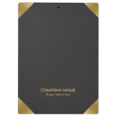 黒いレザーイメージプリント(金ゴールドアクセント付) クリップボード (裏面)