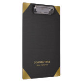 黒いレザーイメージプリント(金ゴールドアクセント付) クリップボード (右)