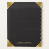 黒いレザーイメージプリント(金ゴールドアクセント付) プランナー手帳 (裏面)