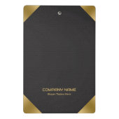 黒いレザーイメージプリント(金ゴールドアクセント付) ミニクリップボード (裏面)