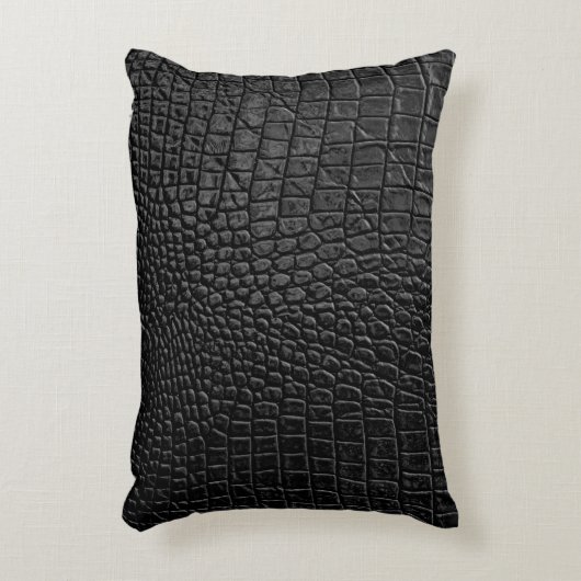 黒いレザーテクスチャ アクセントクッション (正面(垂直))